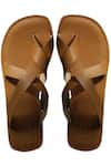 Buy_SANDALWALI_Brown Handmade Dino Toe-loop Sandals  _Online_at_Aza_Fashions