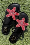 Buy_Sandalwali_Red Lucy Beaded Starfish Sandals_at_Aza_Fashions