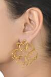 Buy_Blue Turban_Gold Plated Floral Stud Earrings_at_Aza_Fashions