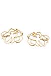 Blue Turban_Gold Plated Floral Stud Earrings_Online_at_Aza_Fashions