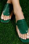 Buy_Crimzon_Green Upper Material Gusto Textured Sliders_at_Aza_Fashions