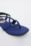 Buy_Crimzon_Blue Upper Material Brio Studded Strap Flats_Online_at_Aza_Fashions