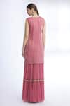 Shop_Sozenkari_Pink Organza, Chiffon, Pure Silk Chanderi Boat Embroidered Kurta Set _at_Aza_Fashions