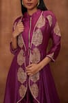 Buy_Jajobaa_Purple Maheshwari Silk Embroidered Silver Gold Zari With Work Jacket  _Online_at_Aza_Fashions