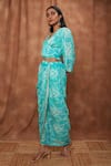 Shop_Jajobaa_Blue Coded Georgette Placement Embroidered Crop Top And Draped Skirt Set  _Online_at_Aza_Fashions