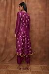 Shop_Jajobaa_Purple Maheshwari Silk Draped Dhoti Pant With Asymmetric Top _at_Aza_Fashions