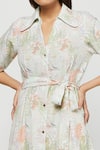 Shop_Meadow_White Silk Chanderi Spread Collar Printed Terra Shirt Dress  _Online_at_Aza_Fashions