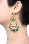 Buy_Tribe Amrapali_Gold Plated Stones Handcrafted Earrings_at_Aza_Fashions