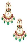 Shop_Tribe Amrapali_Gold Plated Stones Handcrafted Earrings_at_Aza_Fashions