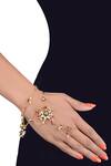 Buy_Tribe Amrapali_Gold Plated Stones Handcrafted Hathphool_at_Aza_Fashions