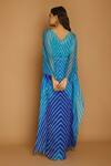 Shop_K-Anshika_Blue Georgette V Neck Printed Kaftan_at_Aza_Fashions