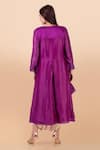 Shop_Jajobaa_Purple Maheshwari Silk Embroidery Round Draped Kurta And Dhoti Pant Set _at_Aza_Fashions