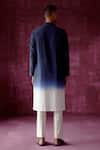 Shop_Pouli Pret_Blue 100% Cotton Ombre Dyed Kurta _at_Aza_Fashions