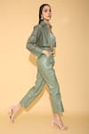 Shop_Torqadorn_Green Faux Leather High Waisted Pant _at_Aza_Fashions