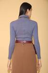 Shop_TORQADORN_Brown Crepe Wrap Pencil Skirt _at_Aza_Fashions