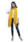 Buy_Taroob_Yellow Hand Embroidered Cashmere Bees Scarf_Online_at_Aza_Fashions