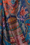 Buy_Taroob_Blue Wool Royal Palace Kalamkari Shawl _Online_at_Aza_Fashions