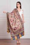 Buy_Taroob_Wool Pashmina Embroidered Kalamkari Stole _at_Aza_Fashions