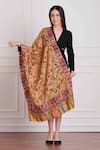 Buy_Taroob_Wool Pashmina Embroidered Kalamkari Stole_at_Aza_Fashions