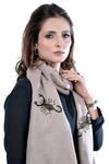 Buy_Taroob_Cashmere Scorpion Hand Embroidered Scarf_Online_at_Aza_Fashions