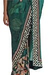 Shop_Limerick by Abirr N' Nanki_Green Organza Printed Saree _Online_at_Aza_Fashions