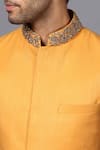 Seven_Orange Silk Embroidered Nehru Jacket _at_Aza_Fashions