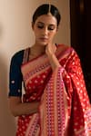 Buy Priyanka Raajiv Red Silk Brocade Banarasi Thread Saree Online at Aza Fashions Buy_Priyanka Raajiv_Red Silk Brocade Banarasi Thread Saree _Online_at_Aza_Fashions