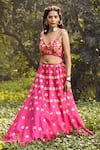 Buy_Tarini Vij_Pink Bhagalpuri Silk Hand Embroidered Resham Work Sweetheart Tara Lehenga Set _at_Aza_Fashions