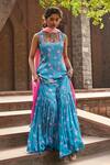 Buy_Tarini Vij_Blue Reva Sharara Set_at_Aza_Fashions