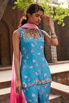 Tarini Vij_Blue Reva Sharara Set_Online_at_Aza_Fashions