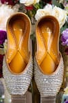Buy_House Of Vian_Silver Tara Velvet Juttis _at_Aza_Fashions