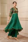 Tarun Tahiliani_Green Chanderi Anarkali Set_Online_at_Aza_Fashions