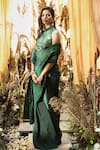 Buy_Tasuvure Indes_Green Rich Pleated Fabric Pre-stitched Saree With Blouse  _at_Aza_Fashions