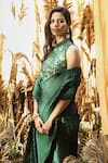 Tasuvure Indes_Green Rich Pleated Fabric Pre-stitched Saree With Blouse  _Online_at_Aza_Fashions