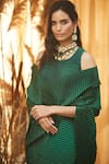 Shop_Tasuvure Indes_Green Rich Pleated Fabric Saree Gown _at_Aza_Fashions