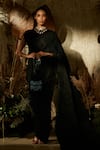 Buy_Tasuvure Indes_Black Rich Pleated Fabric Saree Gown _at_Aza_Fashions