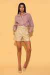 Buy_Torqadorn_Purple Cotton Floral, Schiffli Shirt Collar  _at_Aza_Fashions