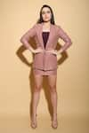 Buy_TORQADORN_Pink Embroidery Lapel Collar Blazer And Skirt Set _at_Aza_Fashions