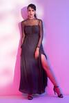 Buy Tabeer India Grey Net And Chinnon Beads Round Ruched Embellished Gown at Aza Fashions Buy_Tabeer India_Grey Net And Chinnon Beads Round Ruched Embellished Gown _at_Aza_Fashions