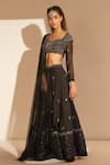 Buy Tabeer India Black Silk Beads Sweetheart Neck Embroidered Lehenga Set at Aza Fashions Buy_Tabeer India_Black Silk Beads Sweetheart Neck Embroidered Lehenga Set _at_Aza_Fashions