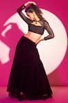 Buy Tabeer India Black Textured Net Beads Round Embroidered Bustier And Lehenga Set at Aza Fashions Buy_Tabeer India_Black Textured Net Beads Round Embroidered Bustier And Lehenga Set _at_Aza_Fashions