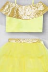 Shop_Tutus by Tutu_Yellow Ruffle Lehenga Set For Girls_Online_at_Aza_Fashions