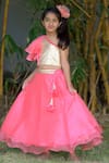 Buy_Tutus by Tutu_Pink Sequins Fabric Embellished Lehenga Set _at_Aza_Fashions