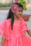 Buy_Tutus by Tutu_Pink Floral Applique Jumpsuit For Girls_Online_at_Aza_Fashions