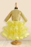 Shop_Tutus By Tutu_Yellow Crepe Satin Ruffle Lehenga Set With Jacket_at_Aza_Fashions