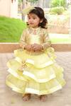 Buy_Tutus By Tutu_Yellow Crepe Satin Ruffle Lehenga Set With Jacket_at_Aza_Fashions