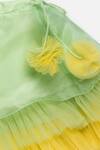 Tutus by Tutu_Green Embroidered Top And Lehenga Set For Girls_at_Aza_Fashions