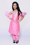 Buy_Tutus by Tutu_Pink Embroidered Kurta And Pant Set For Girls_at_Aza_Fashions