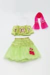 Tutus by Tutu_Green Gota Embroidered Lehenga Set For Girls_Online_at_Aza_Fashions