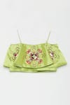 Shop_Tutus by Tutu_Green Gota Embroidered Lehenga Set For Girls_Online_at_Aza_Fashions